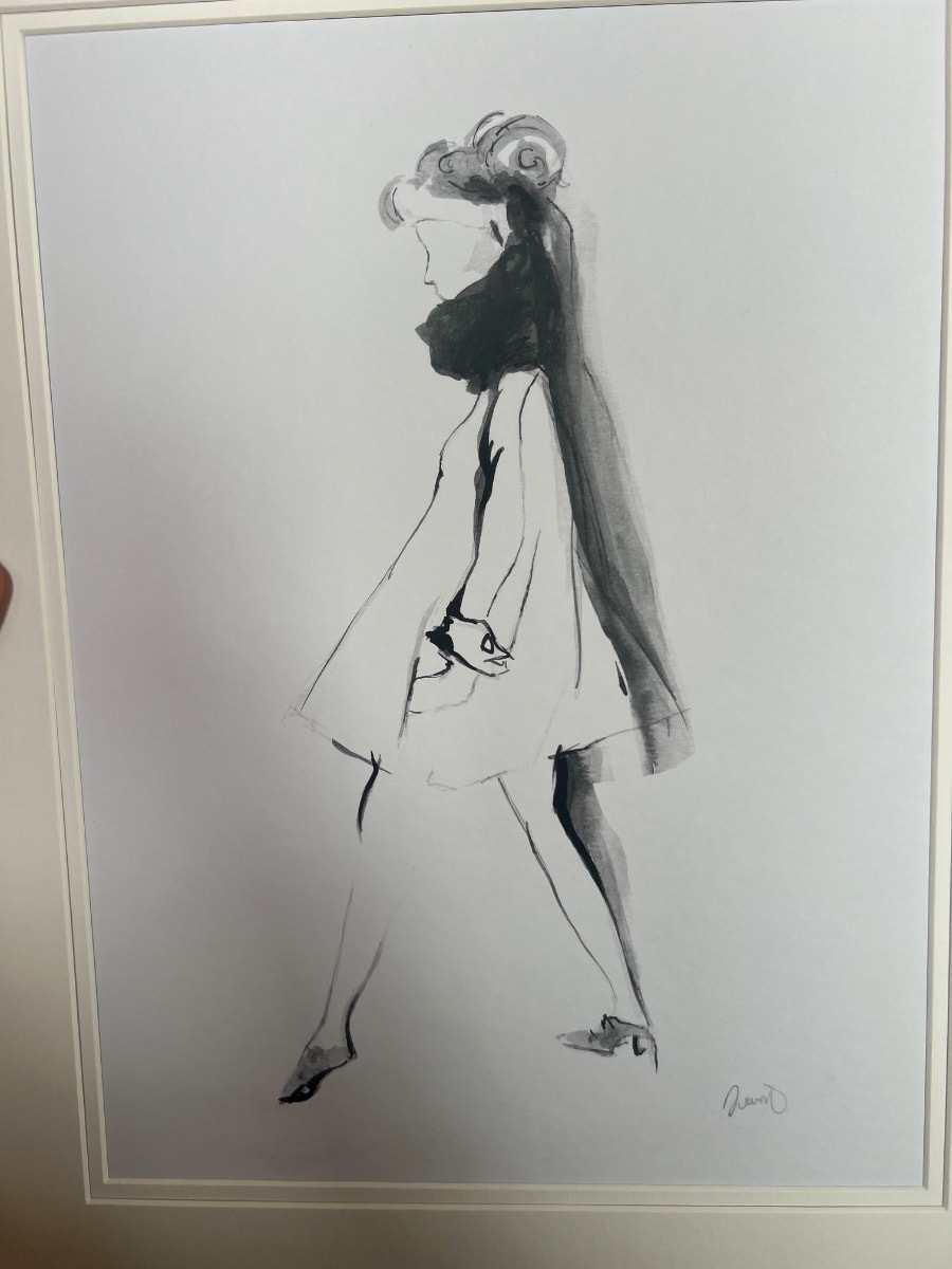 David Downton Fashion Illustration, 'The Walking Figure'