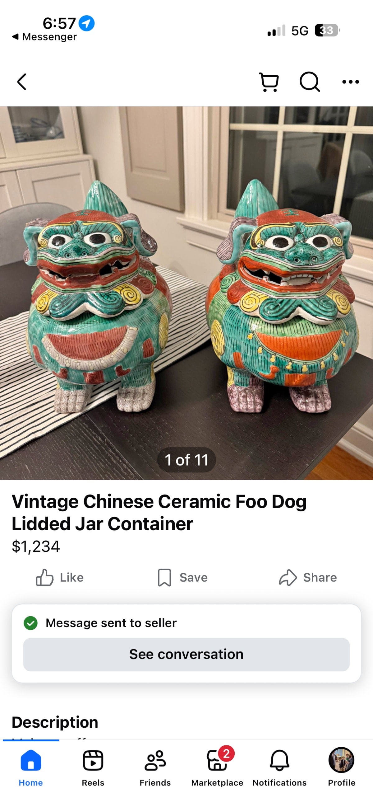 Pair of Chinese Export Sancai-Style Foo Dog Lidded Jars