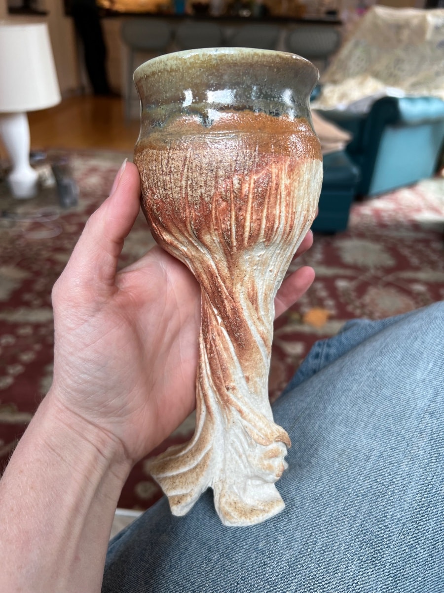 Studio Pottery 'Wood Spirit' Sculptural Goblet